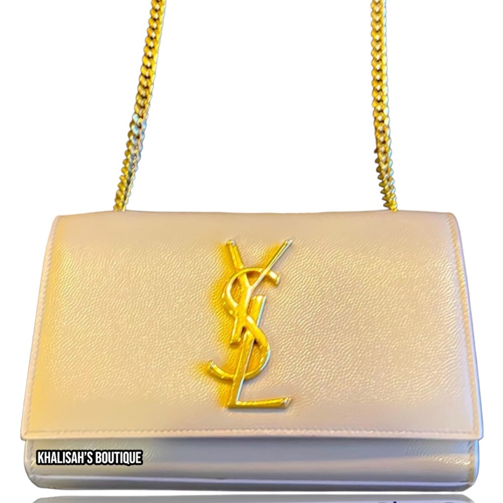 Authentic YSL Saint Laurent KATE SMALL CHAIN BAG IN GRAIN DE POUDRE MSRP $2,268! - Picture 14 of 17